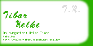 tibor melke business card